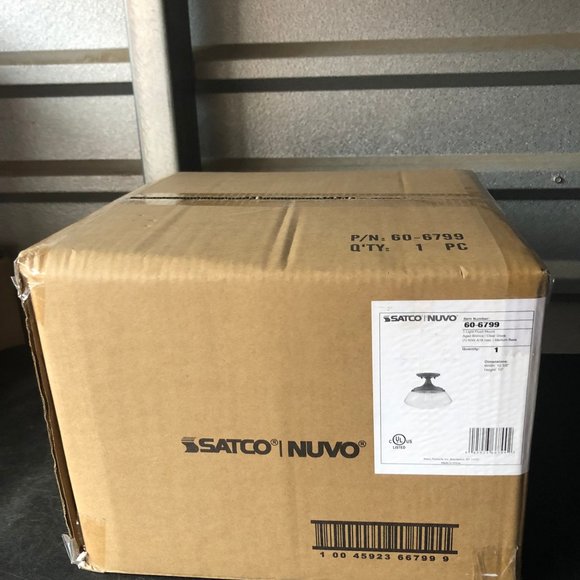 SATCO NUVO 1-Light 10.38-in Aged Bronze and Clear Incandescent Semi-flush Mount - Picture 2 of 2